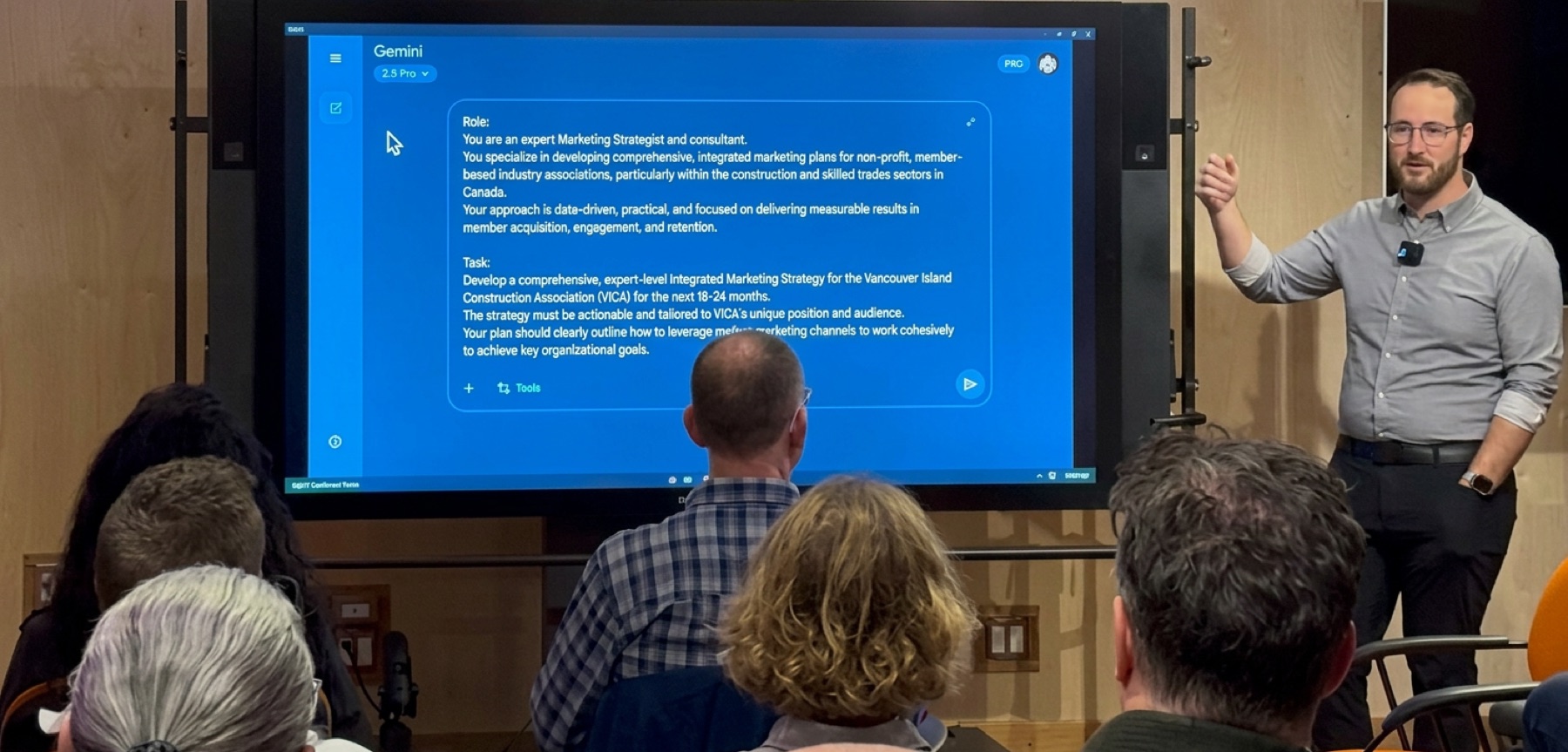 Live AI demonstration in front of an audience
