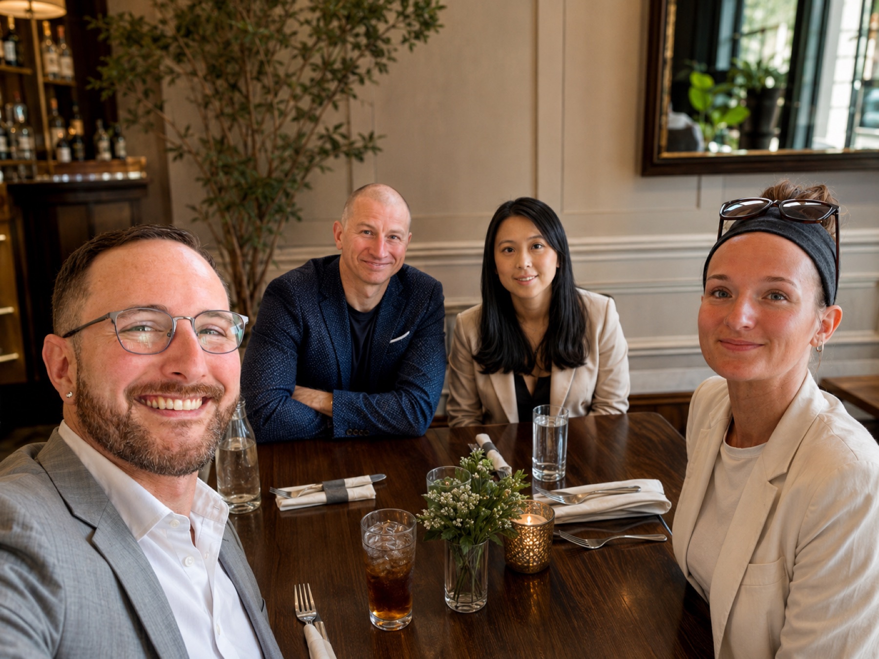 Around the table with clients